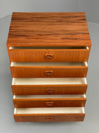 Vintage Chest Of Drawers 1970s Teak Danish Retro Round Handles EB11858 MWOO3