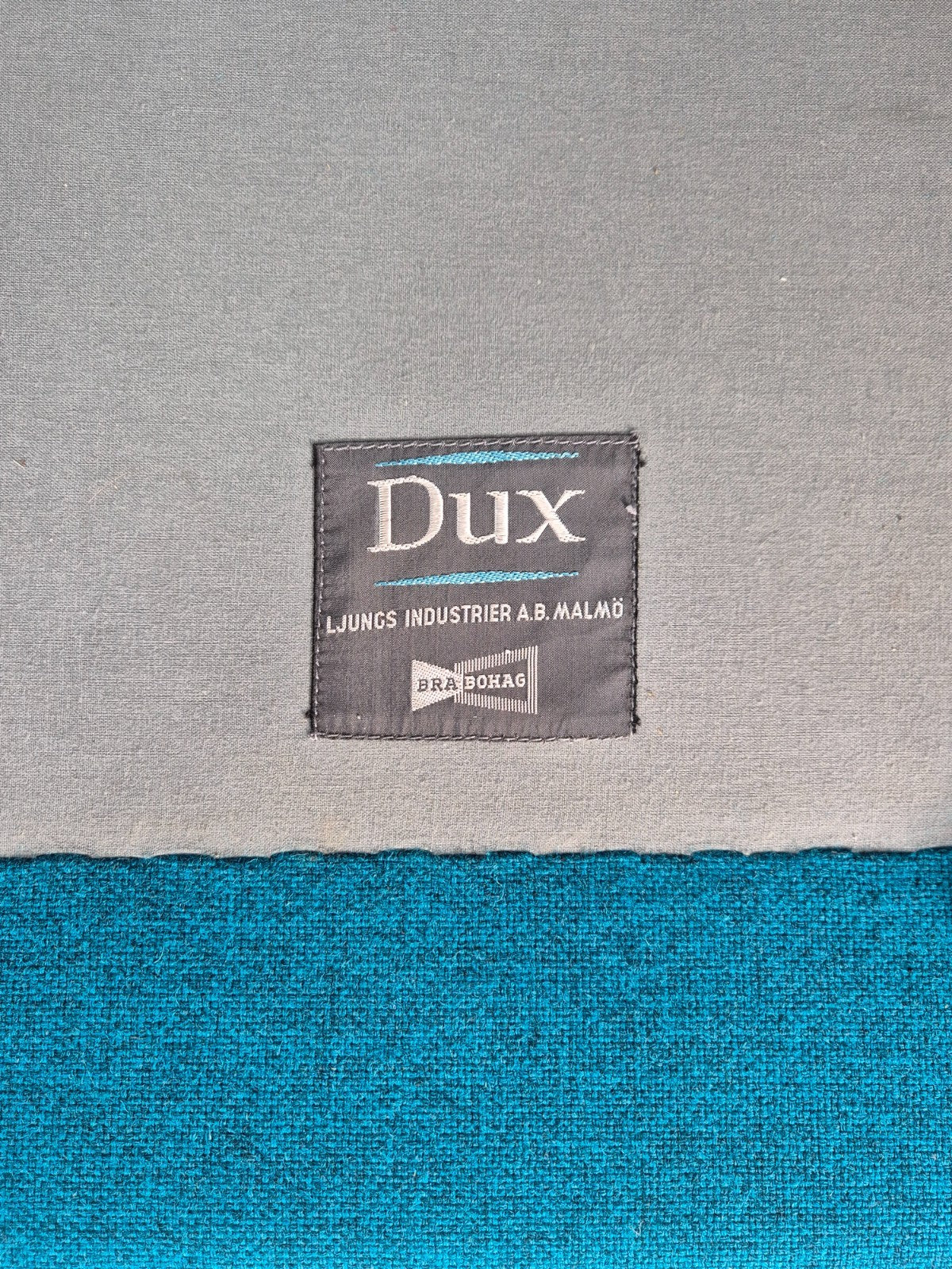 Vintage Swedish Lounge Chair 1960s Retro Dux Mid Century Blue Wool  EB11104 MNOR10