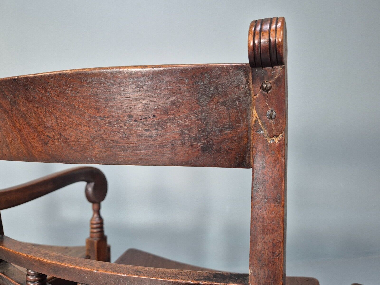 4 Antique Ball Back Walnut Dining Chairs Regency Style EB9146 VDIN - UKDK FURNITURE