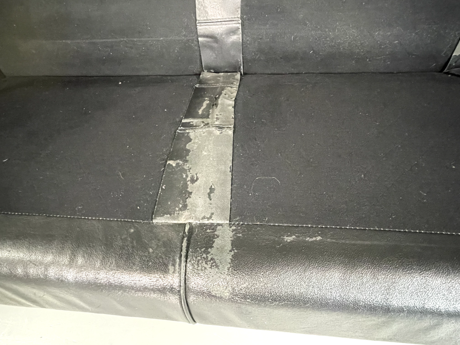 Three Seater Leather Sofa Black Vintage Danish Mogensen MCM Retro EB5864 M3SS9