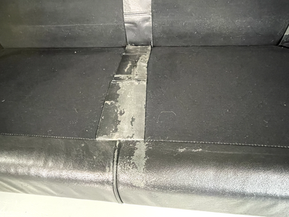 Three Seater Leather Sofa Black Vintage Danish Mogensen MCM Retro EB5864 M3SS9