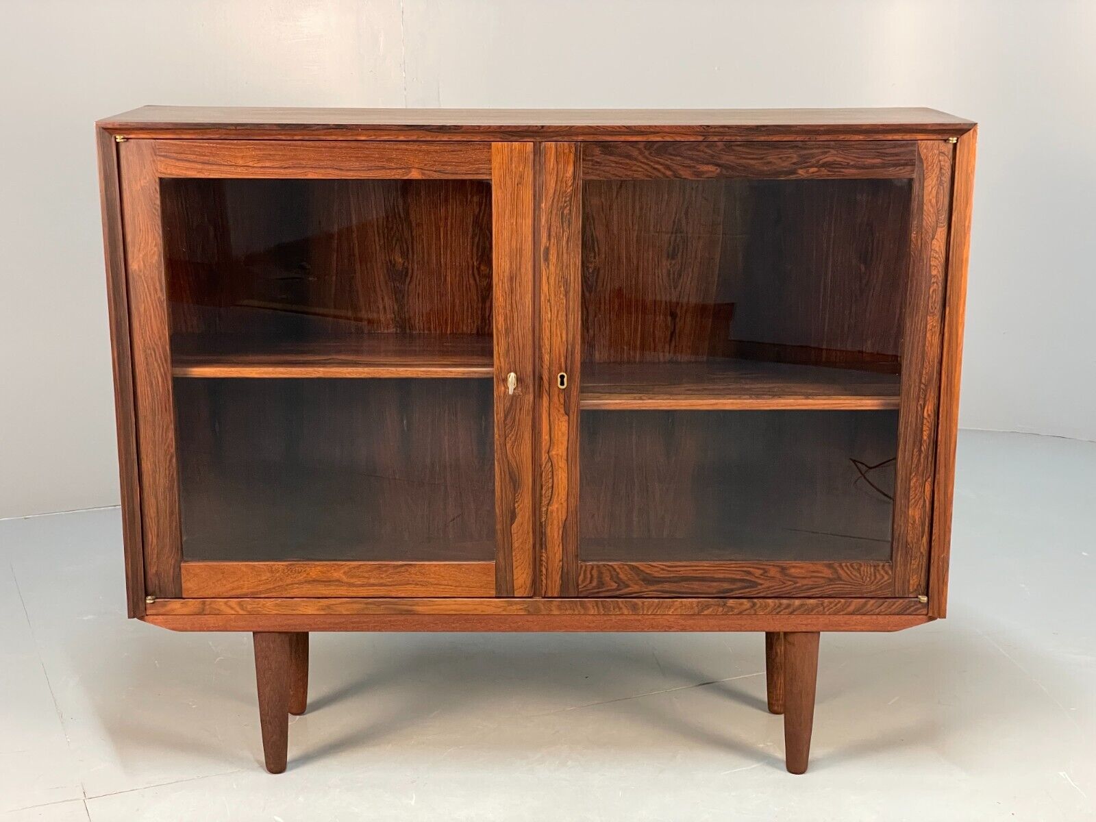 Danish Midcentury Glazed Cabinet Vintage Storage Shelving EB8420 MWOO - UKDK FURNITURE