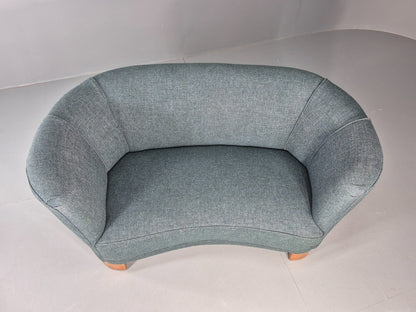 Vintage Art Deco Banana Sofa 2 Seater 1930s Danish New Upholstery  EB11772 M2SS3