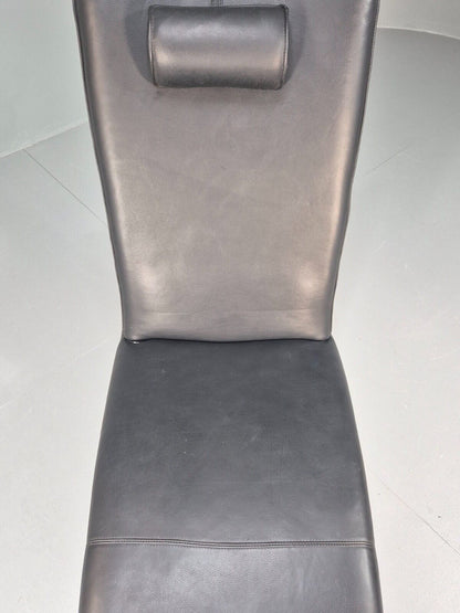 Vintage Chaise Daybed Black Leather Chrome Modern Design Retro Siren EB8911 M4SS - UKDK FURNITURE
