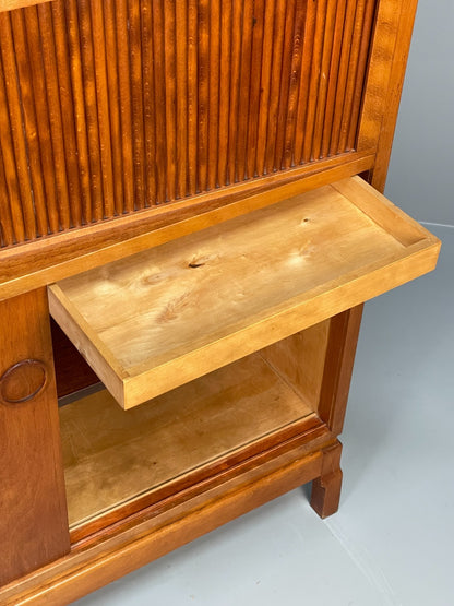 Vintage Danish 1950s Highboard Tambour Front  Cherry Wood Shelving EB10869 MWOO17