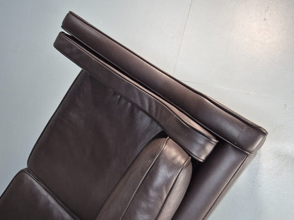 Vintage Danish 3 Seat Sofa Dark Brown Leather 1970s Retro MCM EB10071 M3SS14