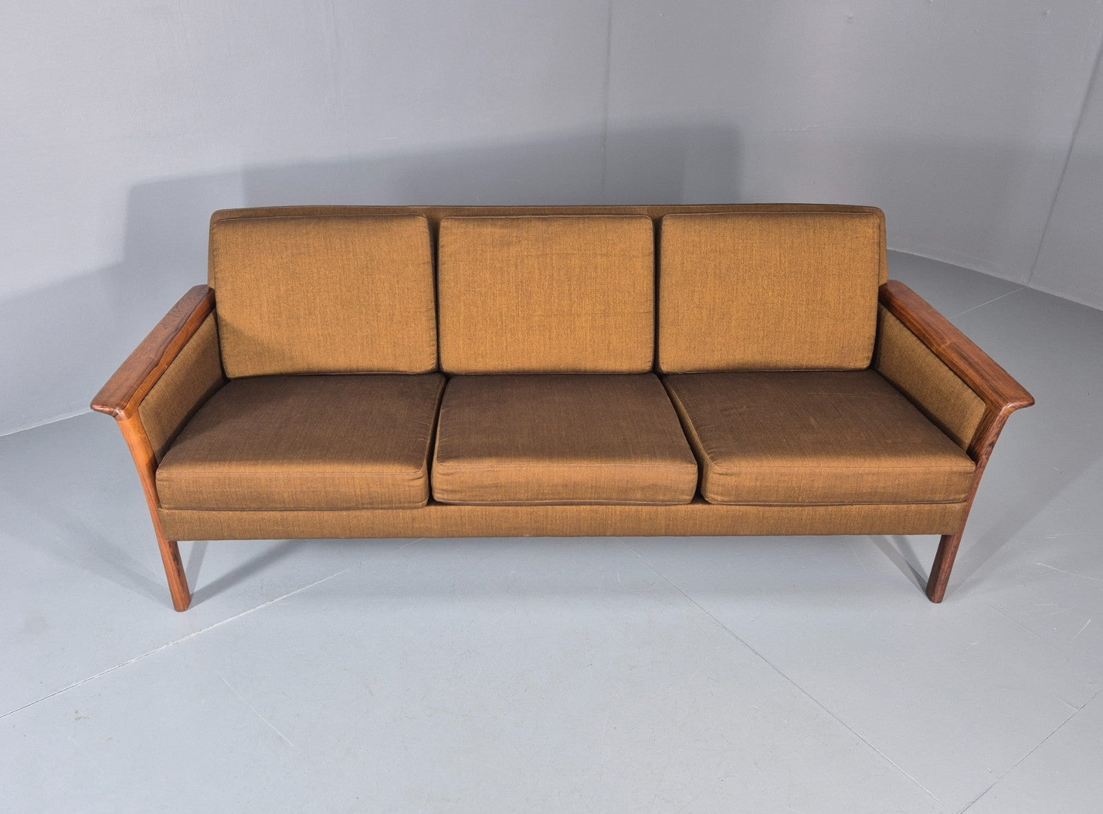 Vintage 3 Seater Sofa 1960s Knut Saeter Vatne Mobler Green Gold EB11078 M3SS4