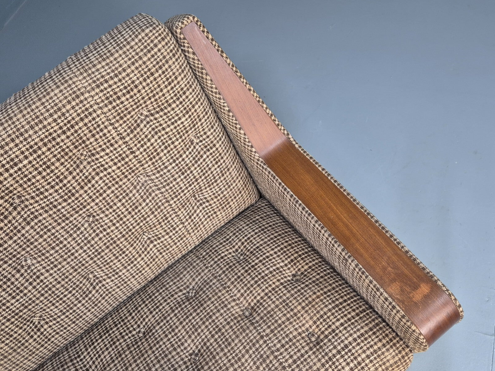 Vintage Mid Century Sofa Bed Teak Details to Arm 1960s Retro MCM EB9404 M4SS - UKDK FURNITURE