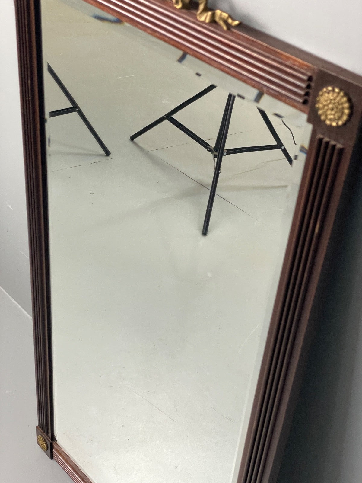 Vintage Mahogany Wall Mirror Regency Style Brass Detailing EB11052 MWOO7