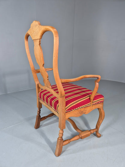 Antique Rococo Revival Oak Chair Danish 1880 Splat Back Shell Motif EB10887 VDIN12