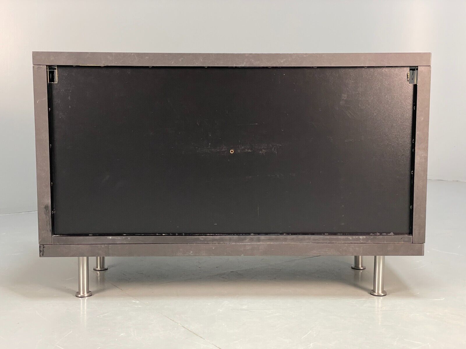 Modern Gloss Black Media Unit With Metal Legs Contemporary Storage EB8661 MWOO - UKDK FURNITURE