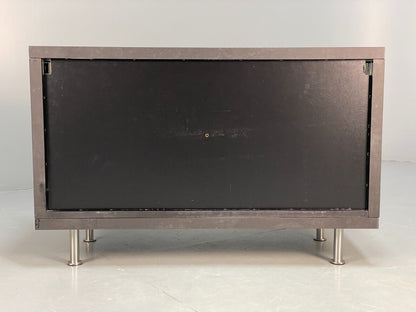 Modern Gloss Black Media Unit With Metal Legs Contemporary Storage EB8661 MWOO - UKDK FURNITURE