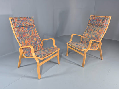 2 Vintage Bentwood Lounge Chairs Finn Ostergaard 1980s Retro MCM EB11338 MBEN15