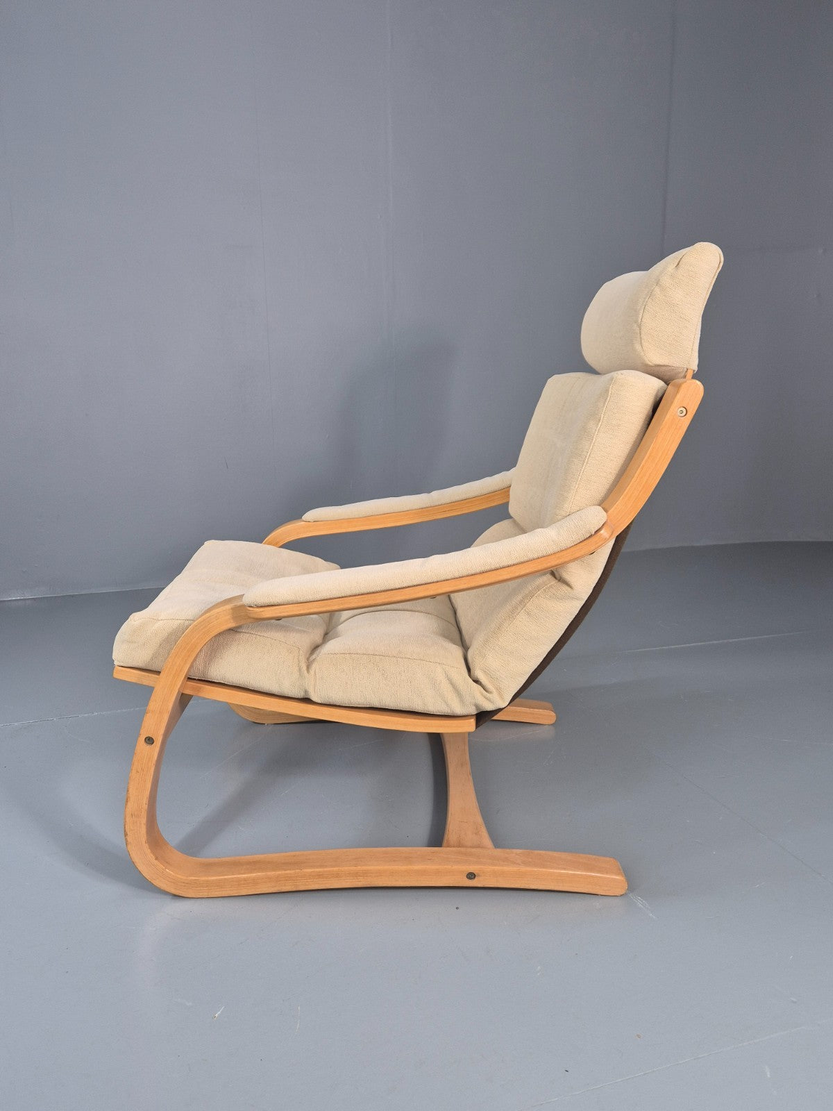 Vintage Danish Bentwood Lounge Chair Cantilever Design 1970s Retro EB11373 MBEN1