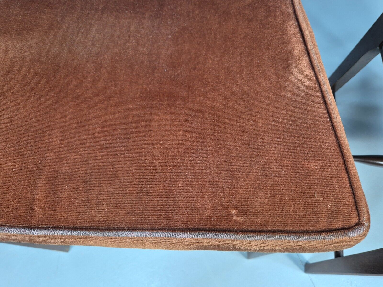 5 Vintage Dining Chairs Brown Velour Mahogany Stag 1970s Retro EB9148 VDIN - UKDK FURNITURE