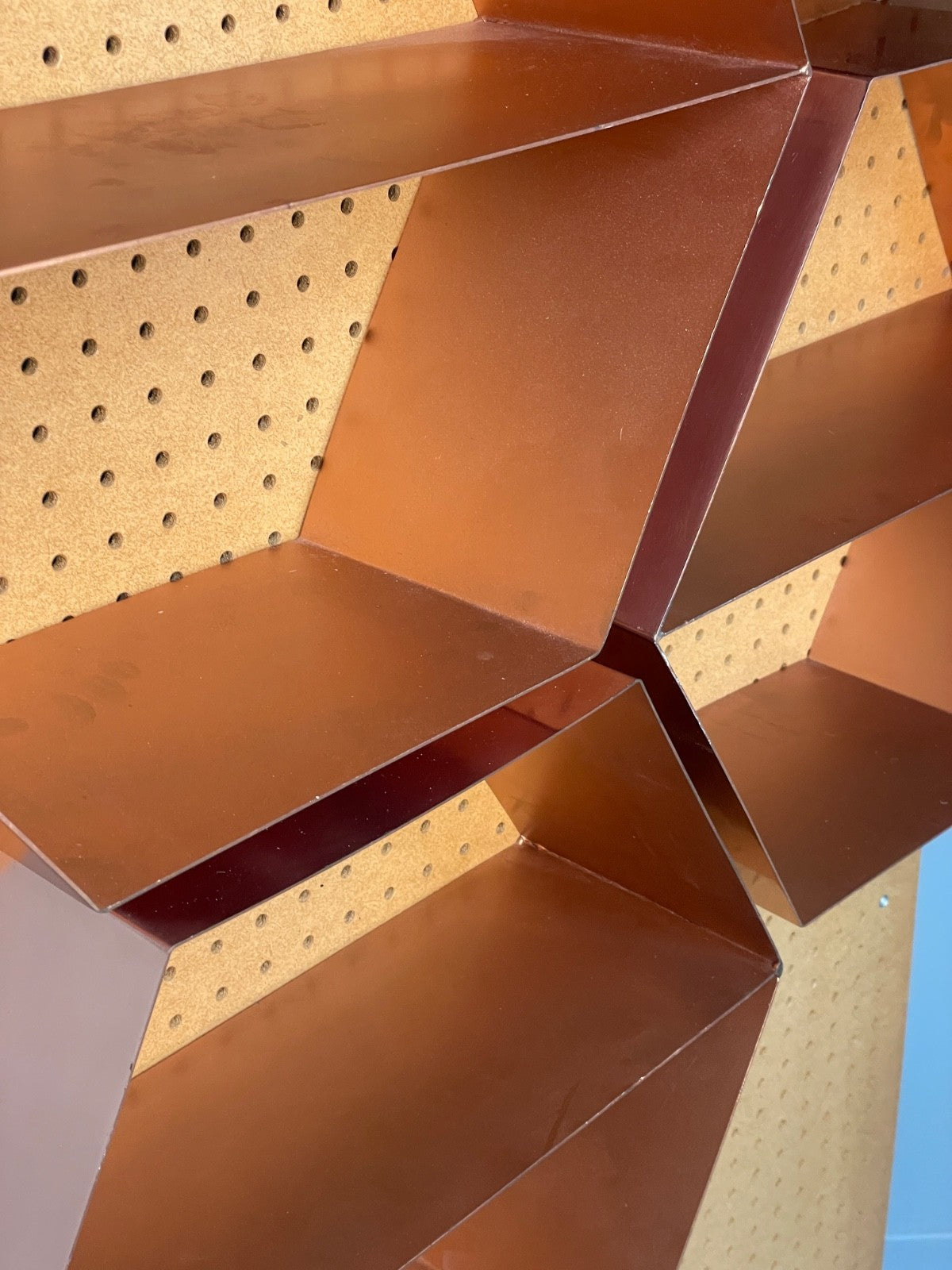 Hexagonal Wall Shelving Rose Gold Modern Metal EB10592 MWOO7