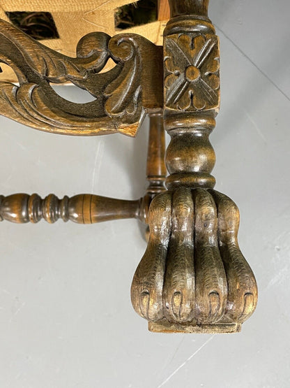 Vintage Danish Lounge Chair Cream Cotton Oak Frame Antique Style EB6917 VNOR - UKDK FURNITURE