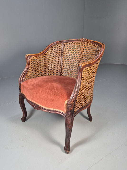 Vintage Danish Rococo Style Bergere Tub Chair 1950s Retro EB9611 VBER - UKDK FURNITURE