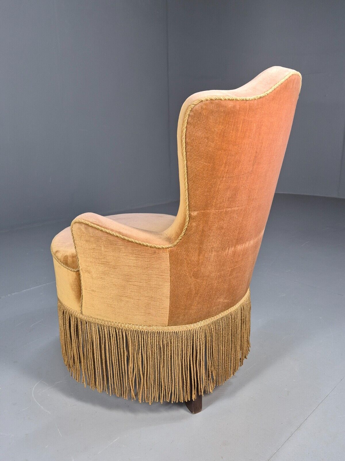 Vintage Danish Lounge Chair Gold Velour 1930s Boudoir Suite EB8978 VCLO - UKDK FURNITURE