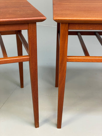 Vintage Solid Teak Bedside Tables Danish 1960s Mid Century EB9825 MWOO - UKDK FURNITURE