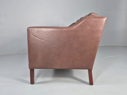 Vintage 2 Seater Sofa Danish Brown Leather Mid Century Retro 1970s EB9304 M2SS18