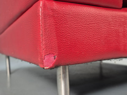 Vintage Red Vinyl Modern Design Lounge Chair Modus Brand Retro Style EB9409 MNOR - UKDK FURNITURE