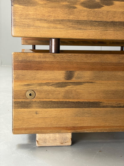 Vintage 1970s Coffee Table Pine & Glass By Hameen Kalustaja Finland EB11176 MWOO20