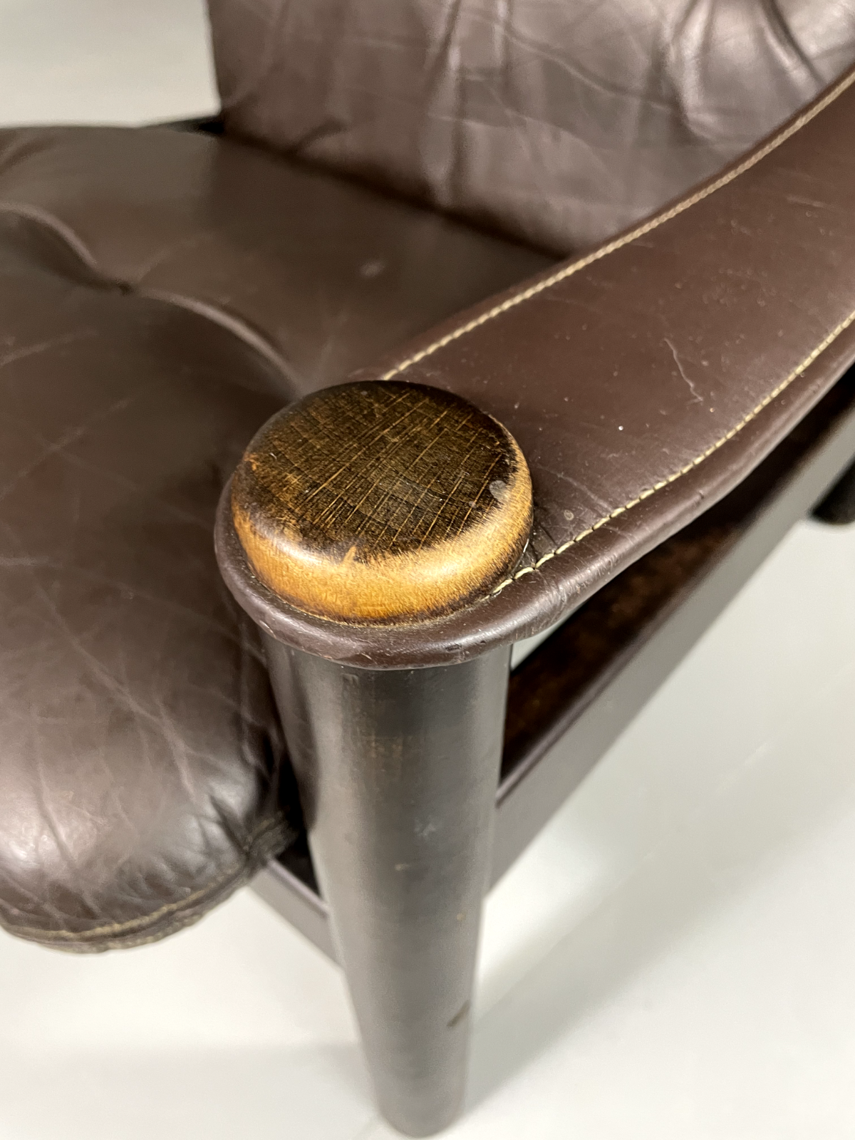 Vintage Danish Lounge Chair Brown Leather Jeki Gehl Retro MCM EB6082 MNOR13