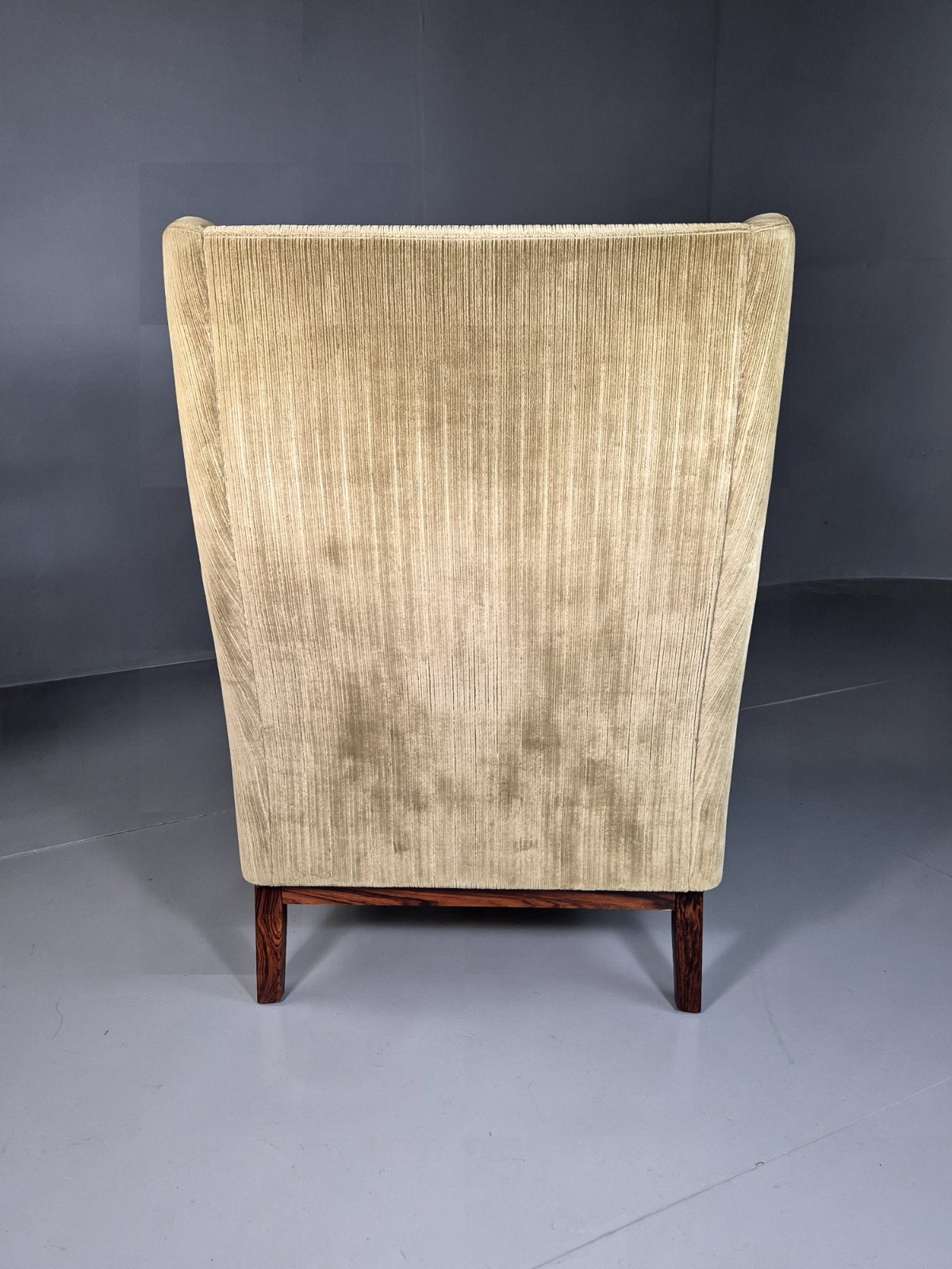 Vintage Swedish Wingback Chair Green Rosewood Bender Ikea 1960s MCM EB6997 MNOR11