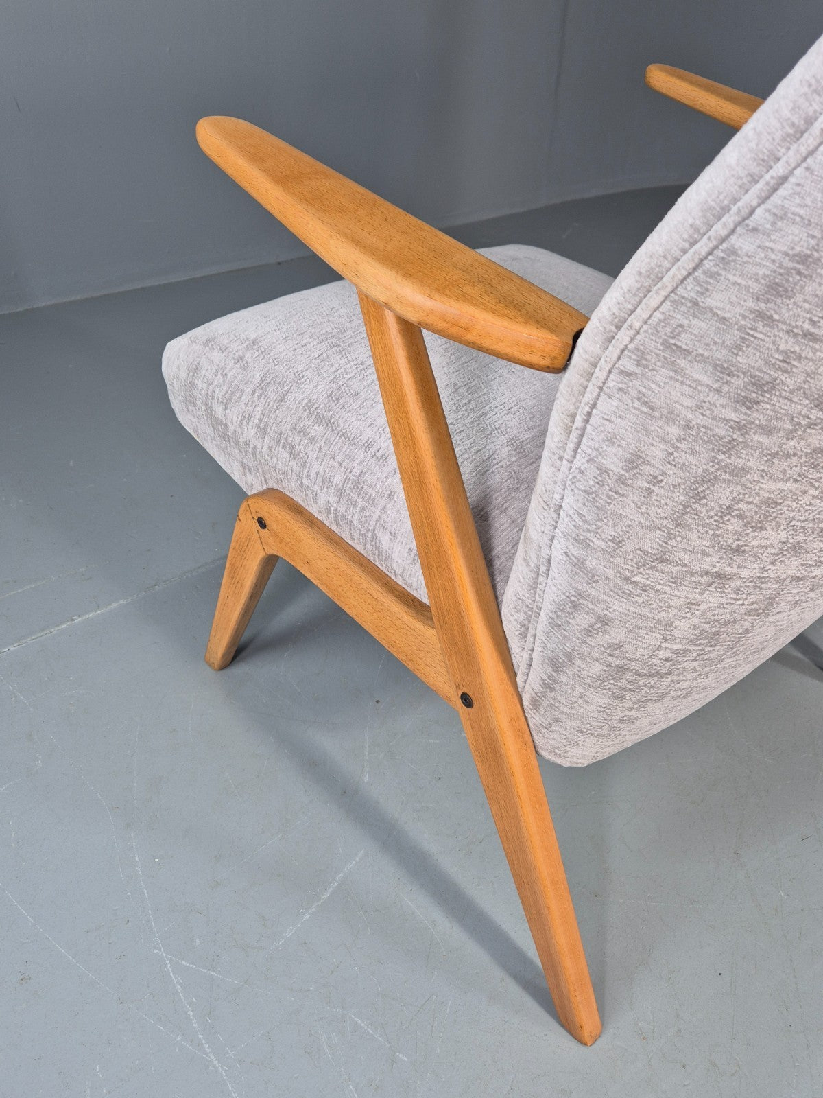 Vintage Mid Century Lounge Chair Swedish 1960s Design Reupholstered EB11670 MNOR17