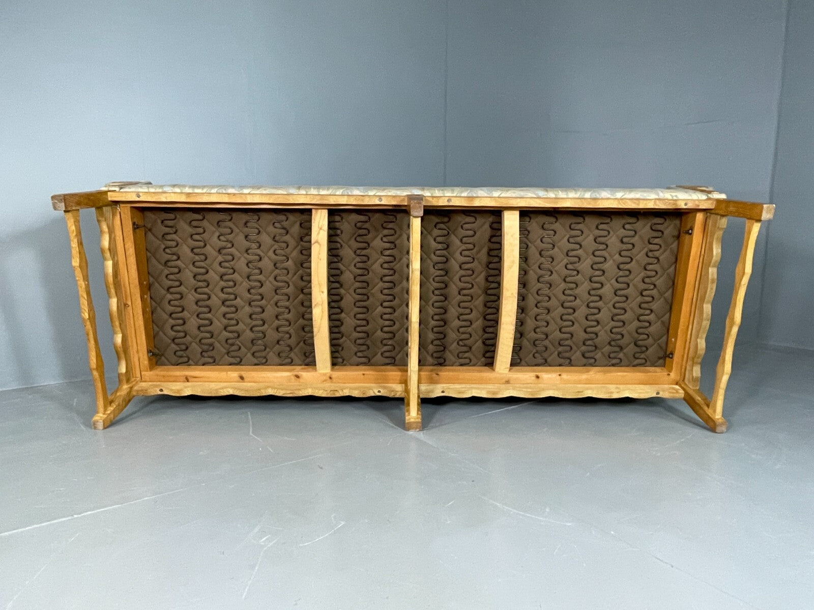 Danish 3 Seater Sofa Oak Frame Floral Kjaernulf 1970s Vintage Retro V3SS EB67487