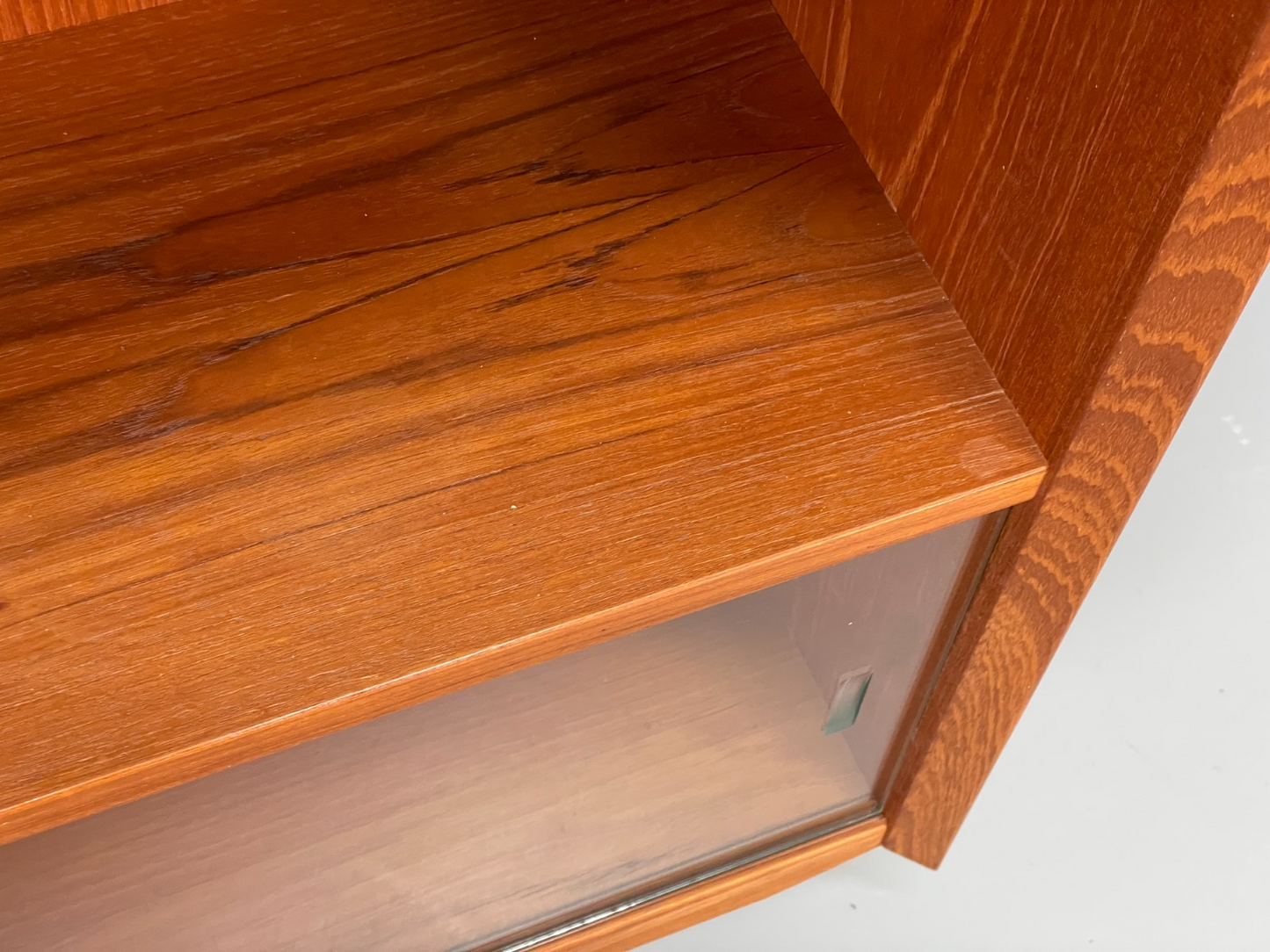 Vintage Danish Teak Bookcase By Svend Aage Rasmussen Glass Doors EB10942 MWOO9