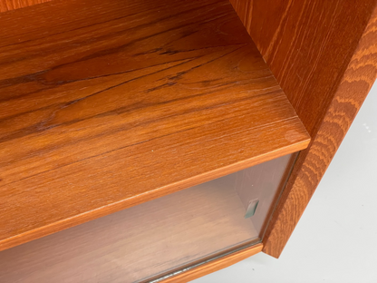 Vintage Danish Teak Bookcase By Svend Aage Rasmussen Glass Doors EB10942 MWOO9