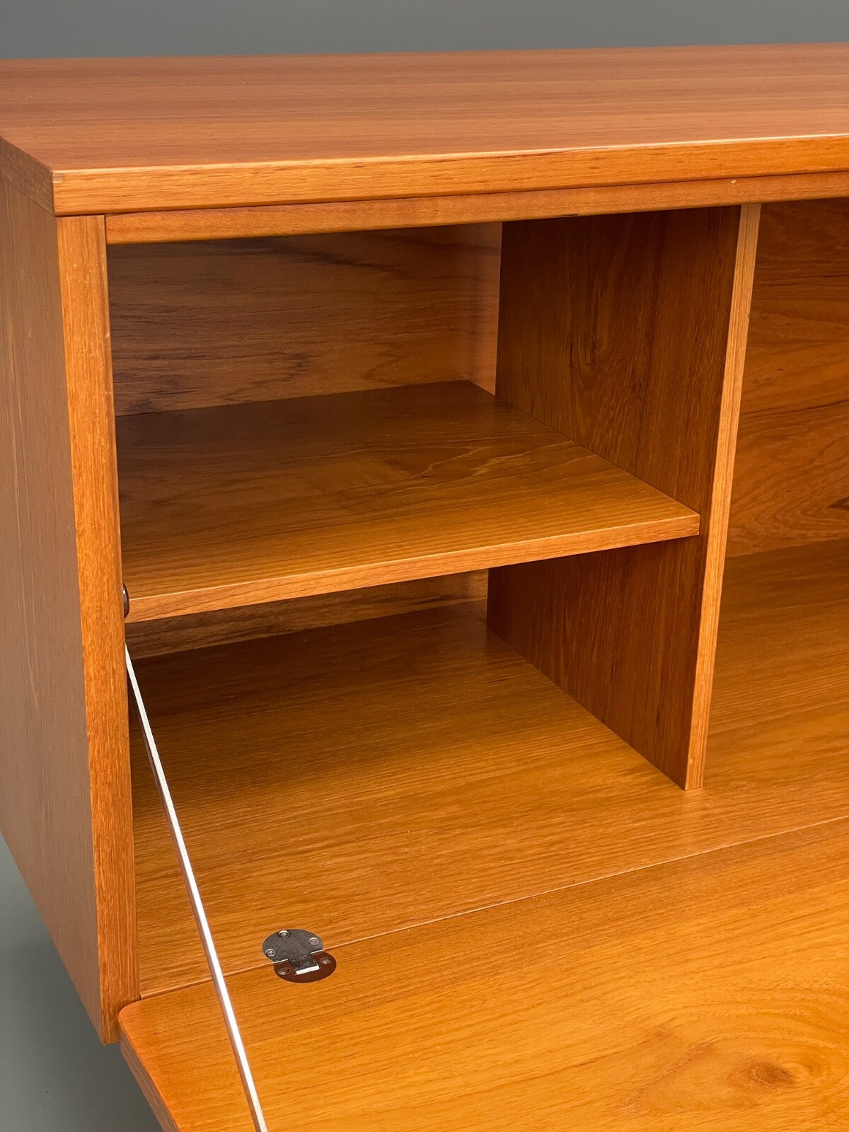 Vintage Teak Media Unit Drop Door Cabinet By Beaver & Tapley EB9743 MWOO - UKDK FURNITURE