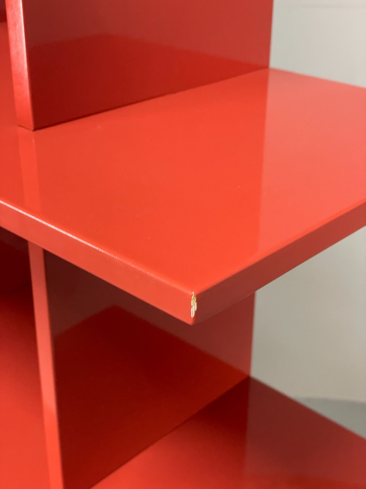 Red Bookcase Vinyl Storage - Postmodern 1980s Style Gloss Laminate EB10949 MWOO12