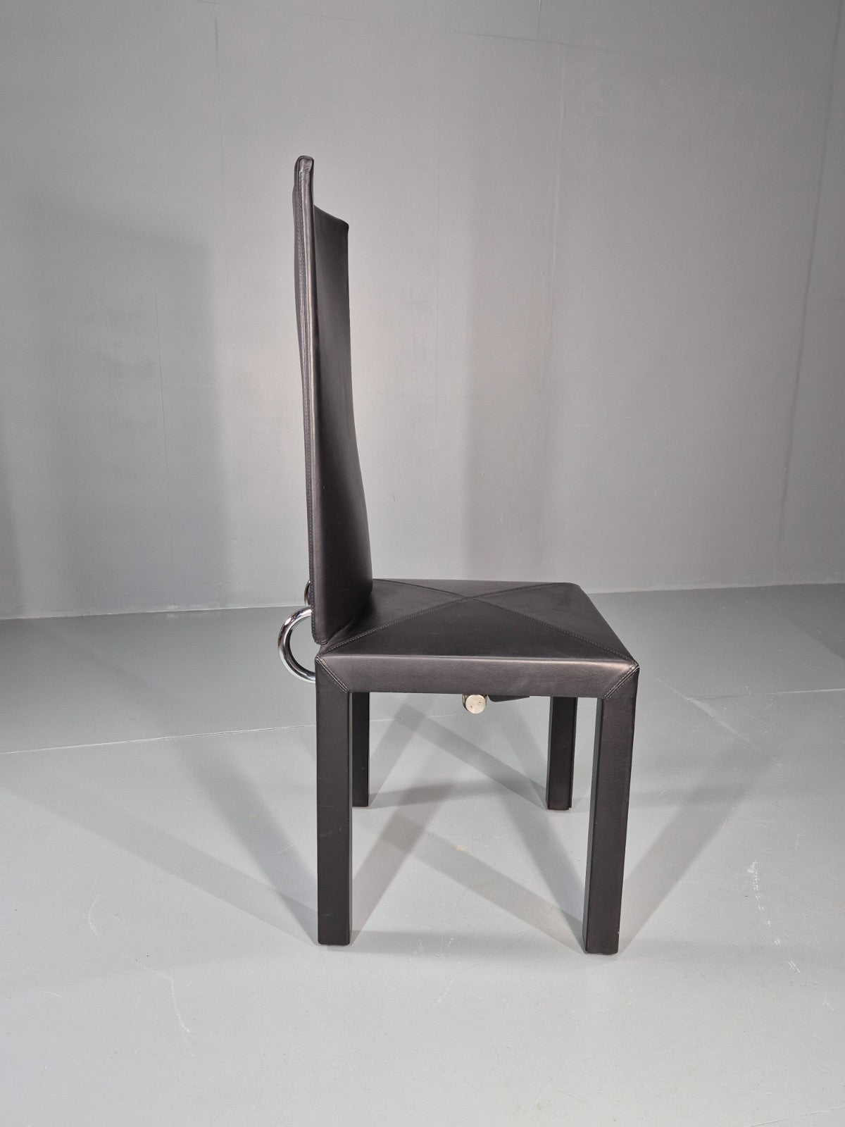 10 B&B Italia Chairs Black Leather Paolo Piva Arcalla Arcadia Range EB11470 MDIN8