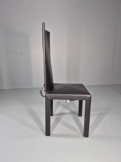 10 B&B Italia Chairs Black Leather Paolo Piva Arcalla Arcadia Range EB11470 MDIN8