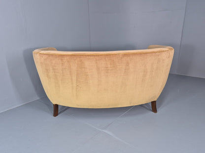 Classic Two Seater Danish Curved Banana Sofa 1930s Art Deco Gold  EB10791 M2SS13