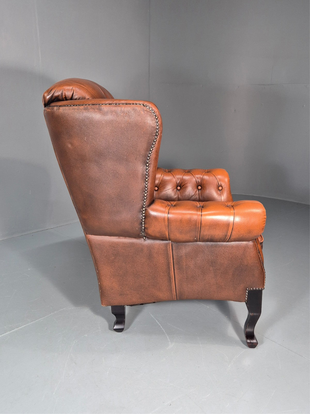 Vintage Leather Wing Back Club Chair  Denmark Chesterfield Style  EB10732 VLEA11