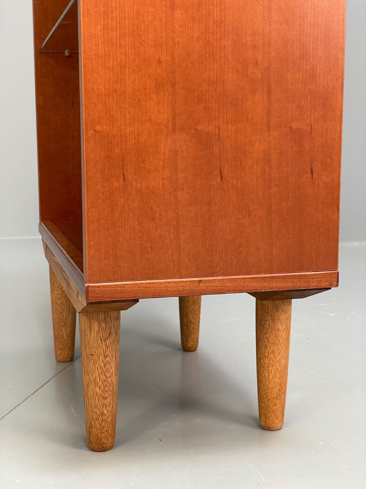 Vintage Cherrywood Bookcase Beaver & Tapley Glass Shelving Retro EB9758 MWOO - UKDK FURNITURE