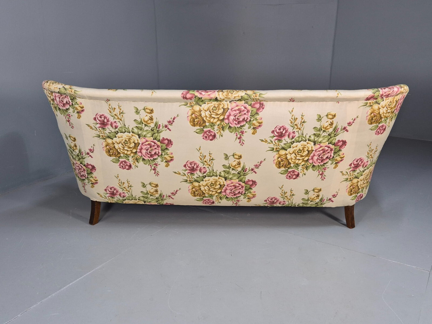 Vintage 3 Seater Sofa Floral Fabric 1950s Mid Century Danish Design EB9542 V3SS - UKDK FURNITURE