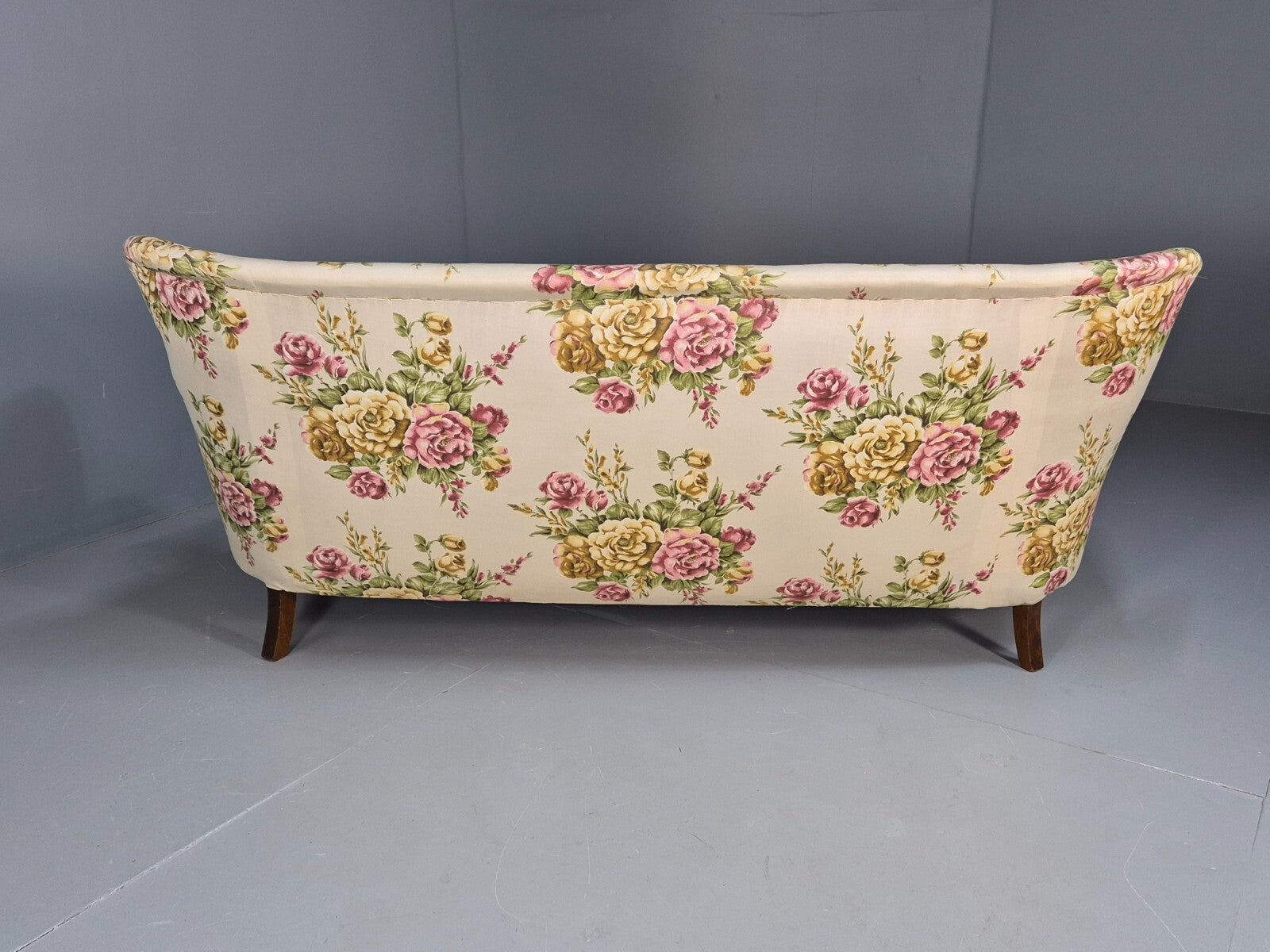 Vintage 3 Seater Sofa Floral Fabric 1950s Mid Century Danish Design EB9542 V3SS - UKDK FURNITURE