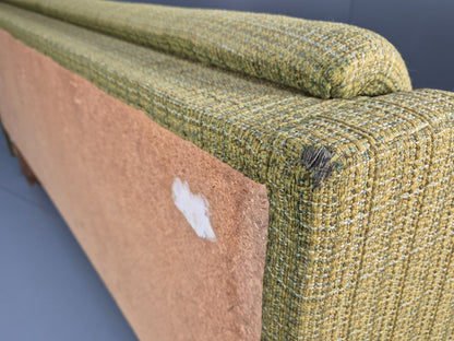 Vintage Danish 2 Seat Sofa Green Wool Teak Arms Retro MCM EB8900 M2SS - UKDK FURNITURE