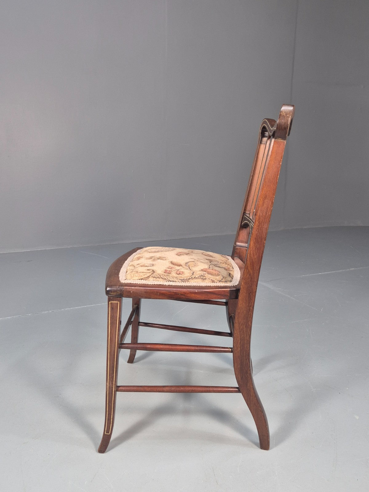 Antique Single Mahogany Chair ivorine inlay Edwardian Trevor Page  EB10641 VDIN6