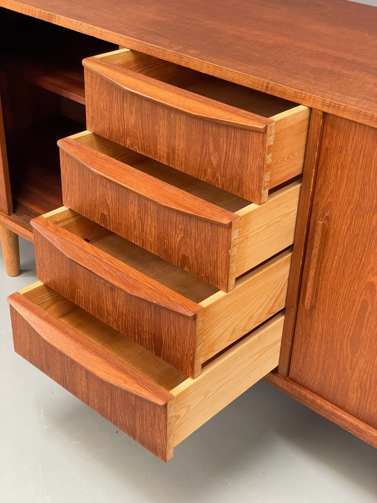 Vintage Teak Sideboard 1960s Midcentury Drawers Shelving Storage EB10945 MWOO9