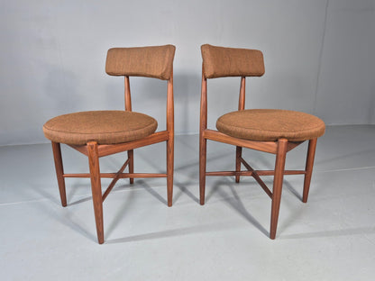 6 G Plan Round Seat Dining Chairs 1970s Retro MCM Original Fabric EB11613 MDIN7