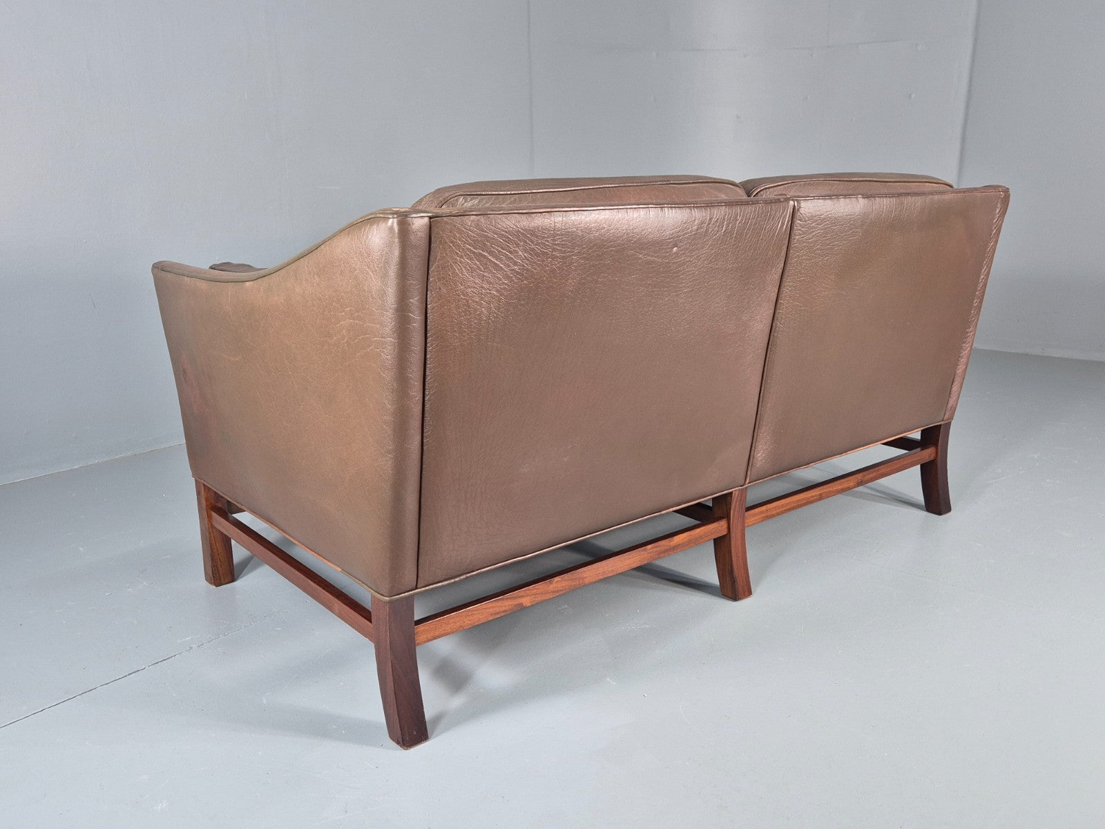 Vintage Danish 2 Seat Sofa Gunnar Grandt Design Brown Buffalo Hide EB9905 M2SS17