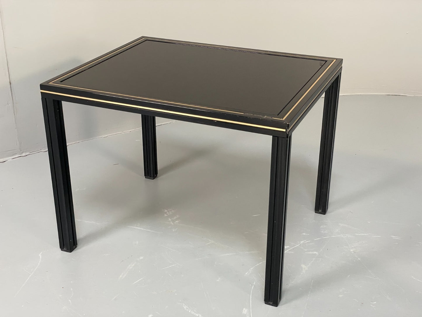 Vintage 1970s Nesting Tables Pierre Vandel Black Gold Glass 1970s EB11804 MWOO12