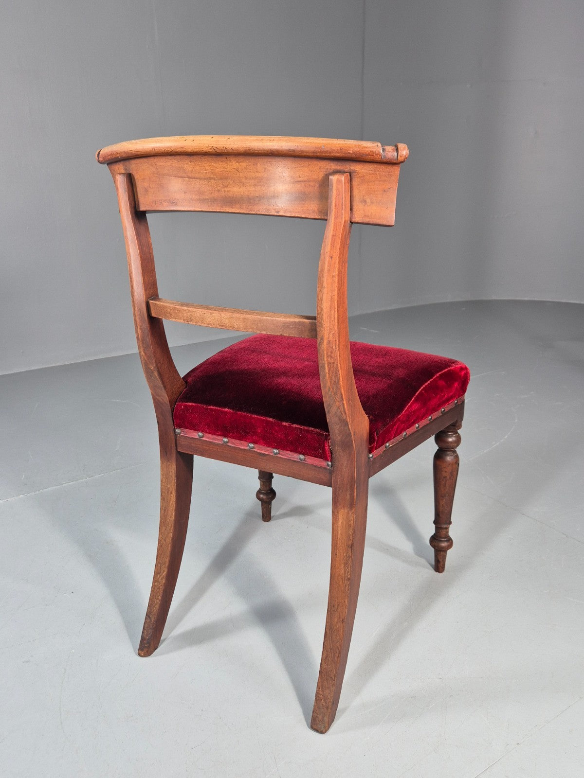 Antique William IV Mahogany Dining Chair Red Velvet Upholstery 1830 EB11224 VDIN6
