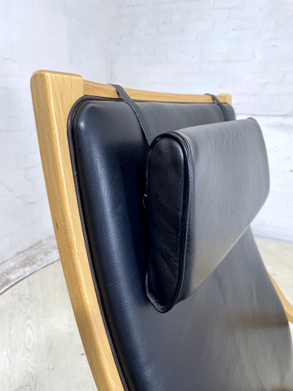 Vintage Danish Leather and Bentwood Lounge Chair, Retro, MCM, EB4444 MBEN - UKDK FURNITURE